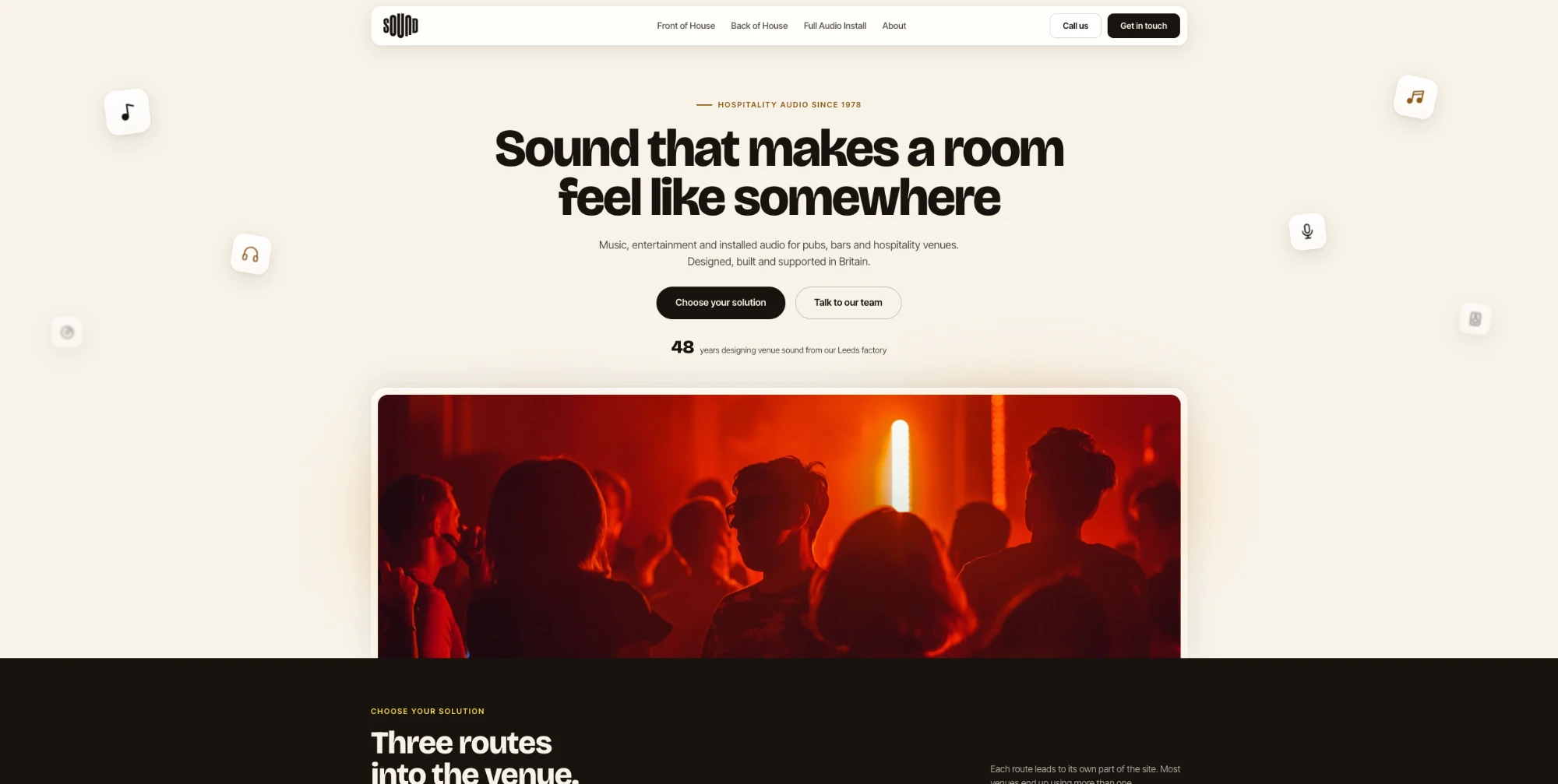 Sound homepage: music and audio for pubs, bars and hospitality venues